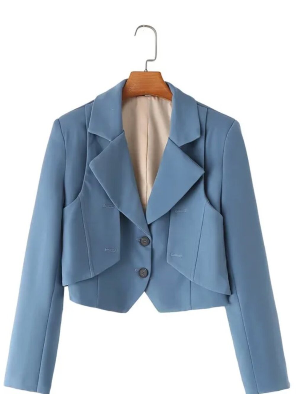 2 in 1 Blue Cropped Tailored Blazer